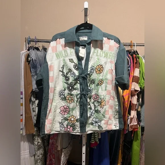 We The Free Pressed In Flowers Kimono, SMALL NWT (oversized) - Picture 6 of 9